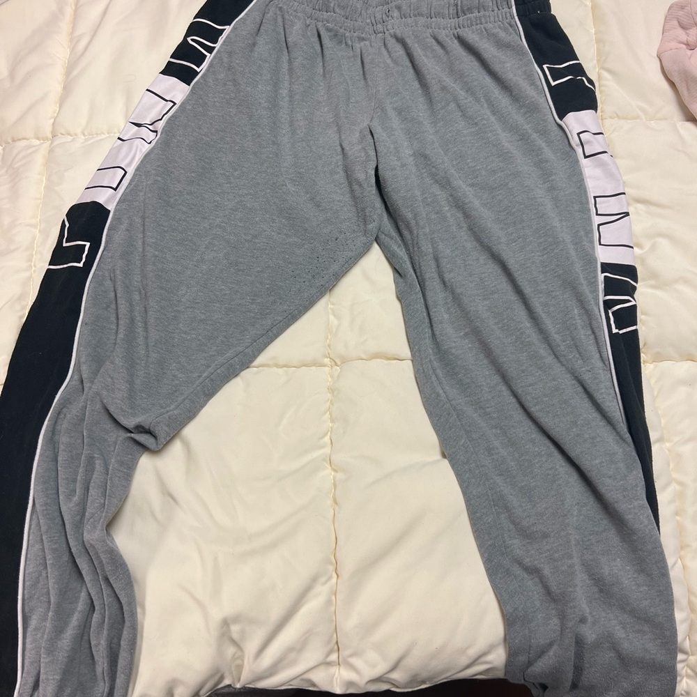 PINK Victoria's Secret Gray and Black Track Pants